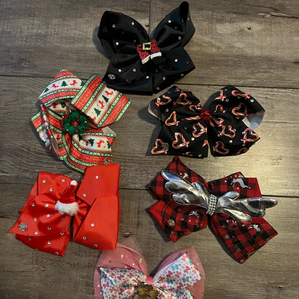 JoJo Siwa Holiday Hair Bow Collection - Red, Black, Silver